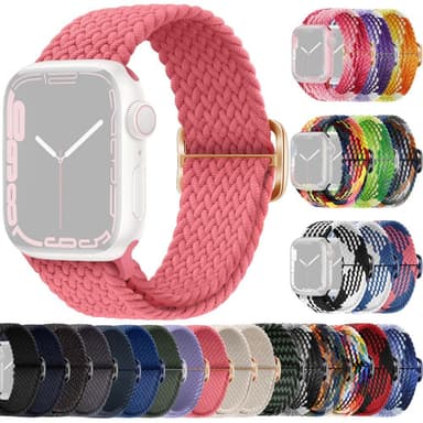 SKALO Punottu -ranneke Apple Watch 38/40/41mm - Pinkki