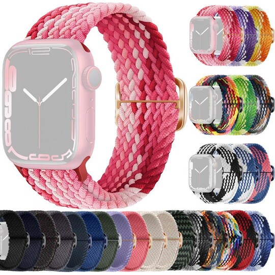 SKALO Punottu -ranneke Apple Watch 42/44/45/49mm - Pinkki-Punainen