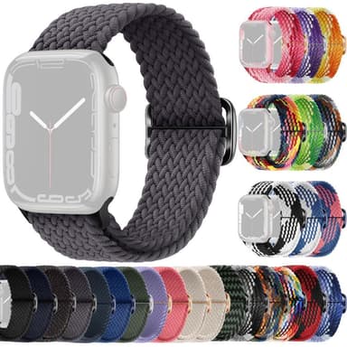 SKALO Punottu -ranneke Apple Watch 38/40/41mm - Tummanharmaa