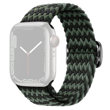 SKALO Punottu -ranneke Apple Watch 42/44/45/49mm - Vihreä-Musta