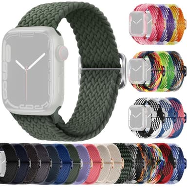 SKALO Punottu -ranneke Apple Watch 38/40/41mm - Tummanvihreä