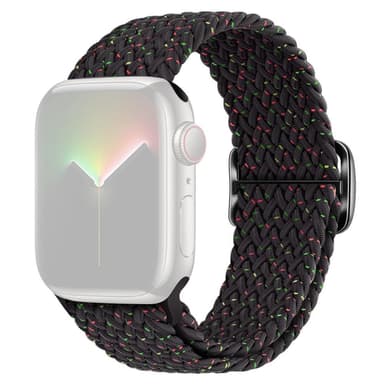 SKALO Punottu -ranneke Apple Watch 42/44/45/49mm - Musta-Pisteitä