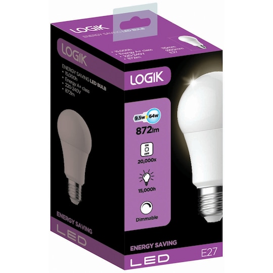 Logik LED lamppu 10W E27