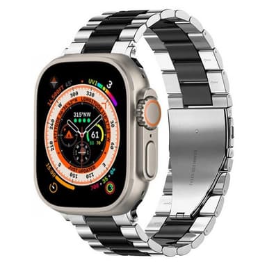 ranneke ruostumatonta terästä Apple Watch Ultra (49mm) - Hopea/Musta