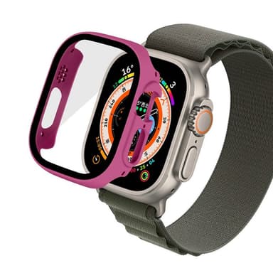 Kansi lasikuorella Apple Watch Ultra (49mm) - Tummanpunainen