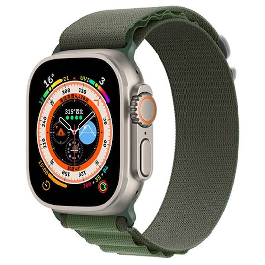 Artic Elastinen nailon ranneke Apple Watch Ultra (49mm) - Army