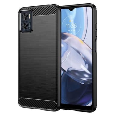 Harjattu TPU kuori Motorola Moto E22i - Musta
