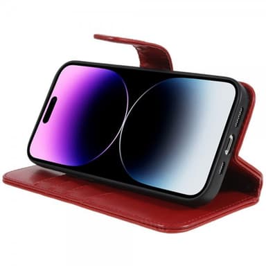 Nordic Covers iPhone 14 Pro Max Kotelo MagLeather Poppy Red