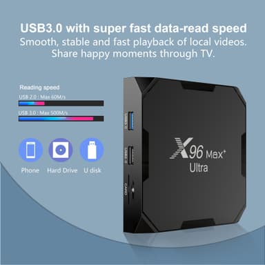 X96 Max Ultra TV Box Android 11.0 2.4G/5G Musta 4 GB+64 GB