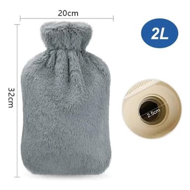 Kuumavesipullo 1,8 litran lämminvesipussi pehmeällä pehmolla