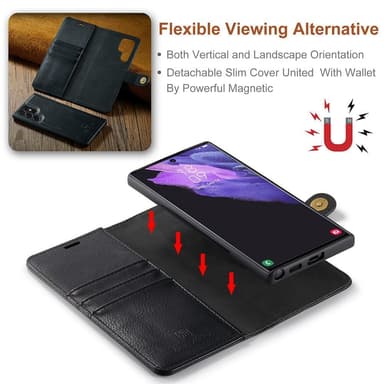 Samsung Galaxy S22 Ultra 5G DG.MING Irrotettava 2-in-1-lompakon suojakotelo