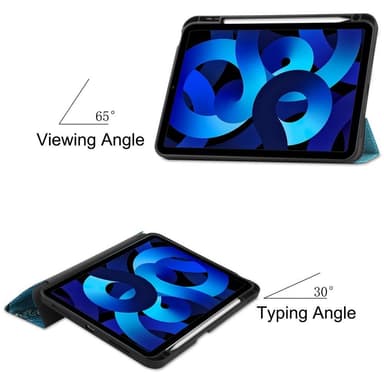 Kolminkertainen telinekotelo iPad 10.9:lle (2022) tablettisuojukynäpidikkeelle - Blossom