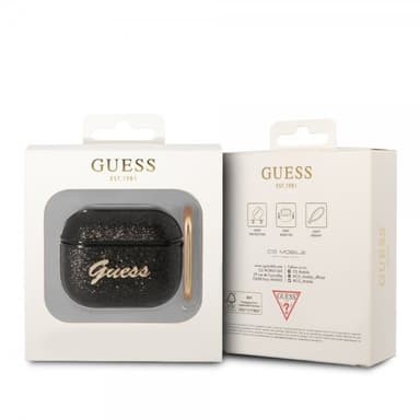 Guess AirPods 3 Kuori Glitter Flakes Musta