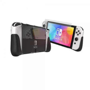 Gear4 Nintendo Switch OLED Kuori Näytönsuoja Kita Grip 360 Clear