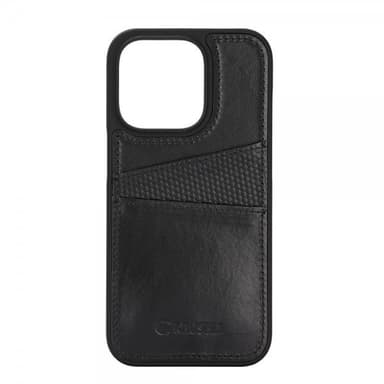 Krusell iPhone 14 Pro Max Kuori Leather CardCover Musta