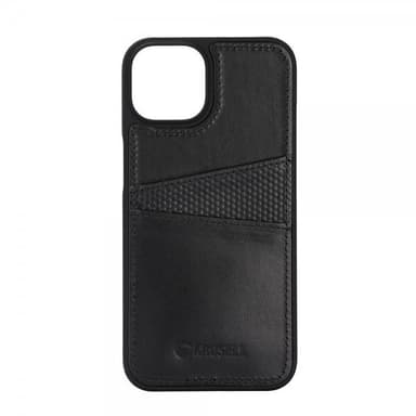 Krusell iPhone 14 Plus Kuori Leather CardCover Musta
