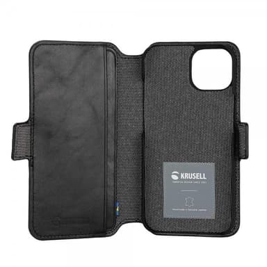 Krusell iPhone 14 Plus Kotelo Leather PhoneWallet Musta