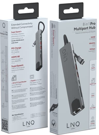 LinQ 8in1 Pro USB-C hubi