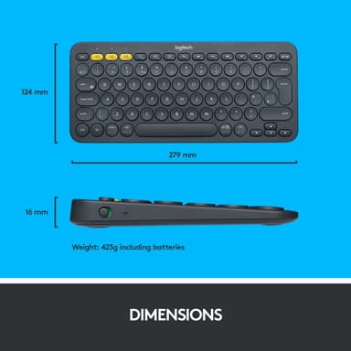 Logitech K380 Bluetooth langaton näppäimistö (harmaa)