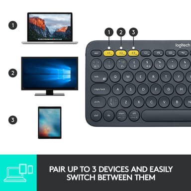 Logitech K380 Bluetooth langaton näppäimistö (harmaa)