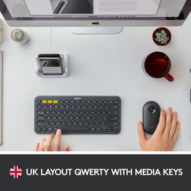 Logitech K380 Bluetooth langaton näppäimistö (harmaa)