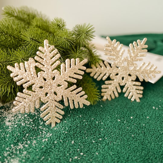 Glitter Christmas Snowflake Ornament 2 kpl Samppanja