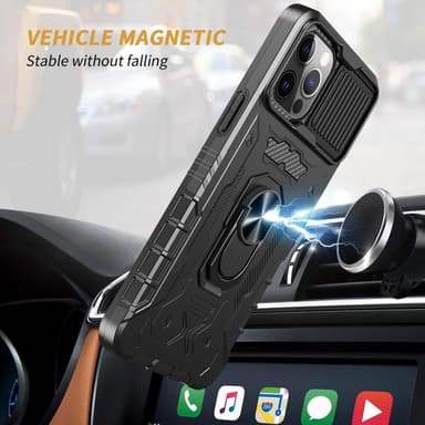 iPhone 14 Pro Max täyskantinen TPU + PC Kickstand -puhelinkotelo+karkaistu lasi