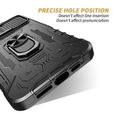 iPhone 14 Pro Max täyskantinen TPU + PC Kickstand -puhelinkotelo+karkaistu lasi