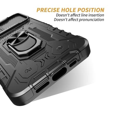 iPhone 14 Plus täyskantinen TPU + PC Kickstand -puhelinkotelo+karkaistu lasi