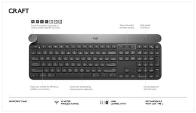 Logitech Craft näppäimistö syöttönupilla