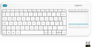 Logitech Wireless Touch K400 Plus langaton näppäimistö (valkoinen)