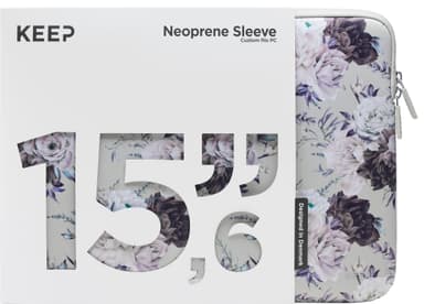 KEEP 15,6" PC neopreeninen suojatasku (Silver Summer Flower)