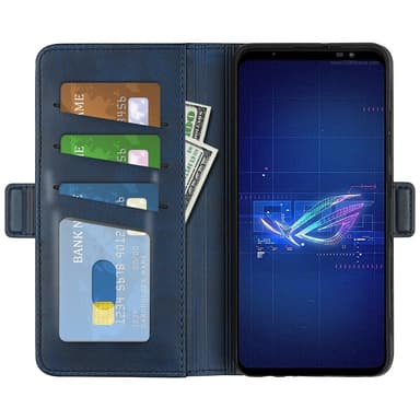 SKALO Asus ROG Phone 6/6Pro/6D/6D Ultimate 5G Premium Wallet Lompakkokotelo - Sininen