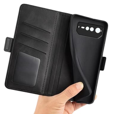 SKALO Asus ROG Phone 6/6Pro/6D/6D Ultimate 5G Premium Wallet Lompakkokotelo - Musta