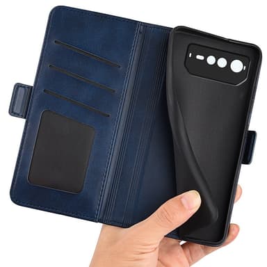 SKALO Asus ROG Phone 6/6Pro/6D/6D Ultimate 5G Premium Wallet Lompakkokotelo - Sininen