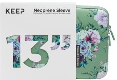 KEEP MacBook suojatasku  13” (Jade Summer Flower)