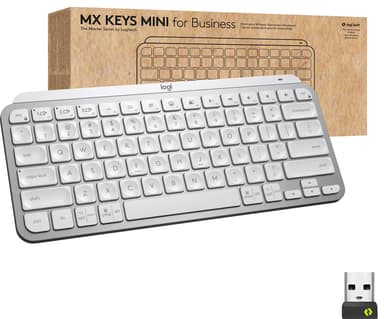 Logitech MX Keys Mini for Business, Mini, Trådlös RF + Bluetooth, Saxbrytare,