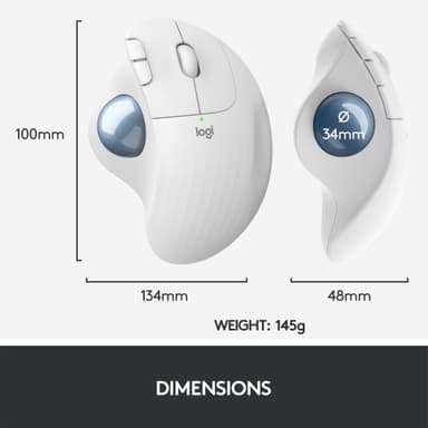 Logitech Ergo M575 hiiri (valkoinen)