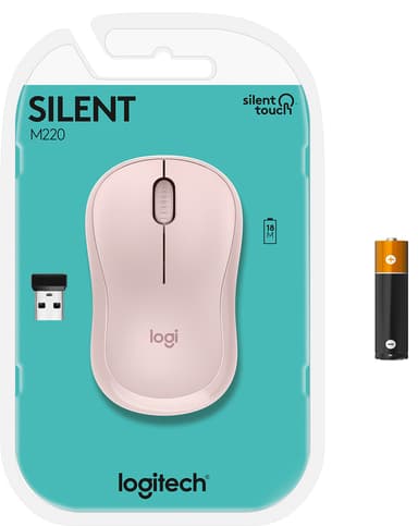Logitech M220 Silent langaton hiiri (ruusu)