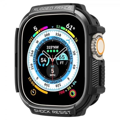 Spigen Apple Watch Ultra Kuori Rugged Armor Matte Black