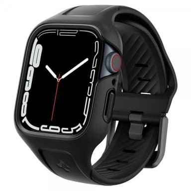 Spigen Apple Watch 45mm Kuori Rannekkeella Liquid Air Pro Musta