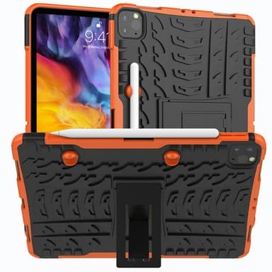 Iskunkestävä kuori jalustalla Apple iPad Pro 11 (2022) - Oranssi