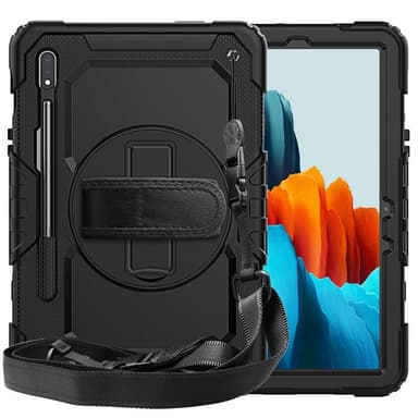Hybridikuori olkahihnalla Samsung Galaxy Tab S7 - Musta