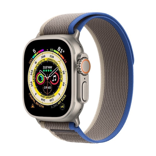 Tactik nailon ranneke Apple Watch Ultra (49mm) - Blueroom grey