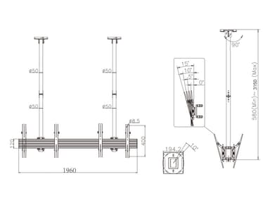 Multibrackets 3491 kyltin näyttökiinnike 165,1 cm (65") Musta