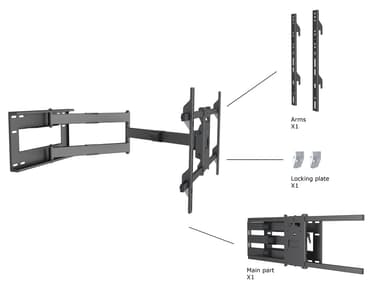 Multibrackets 6539 TV-kiinnike 190,5 cm (75") Musta