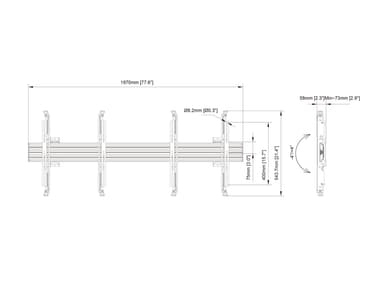 Multibrackets 0631 TV-kiinnike 190,5 cm (75") Musta