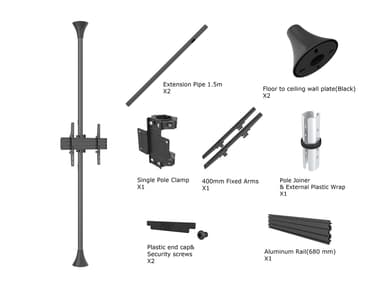 Multibrackets 3620 kyltin näyttökiinnike 165,1 cm (65") Musta