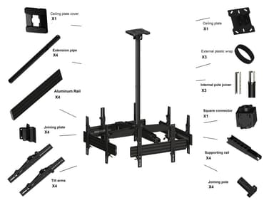 Multibrackets 3538 kyltin näyttökiinnike 165,1 cm (65") Musta