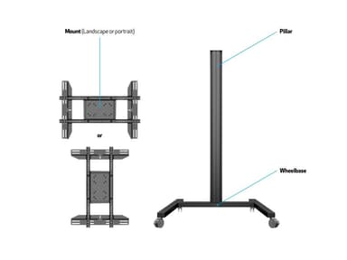 Multibrackets 0643 kyltin näyttökiinnike 160 cm (63") Musta